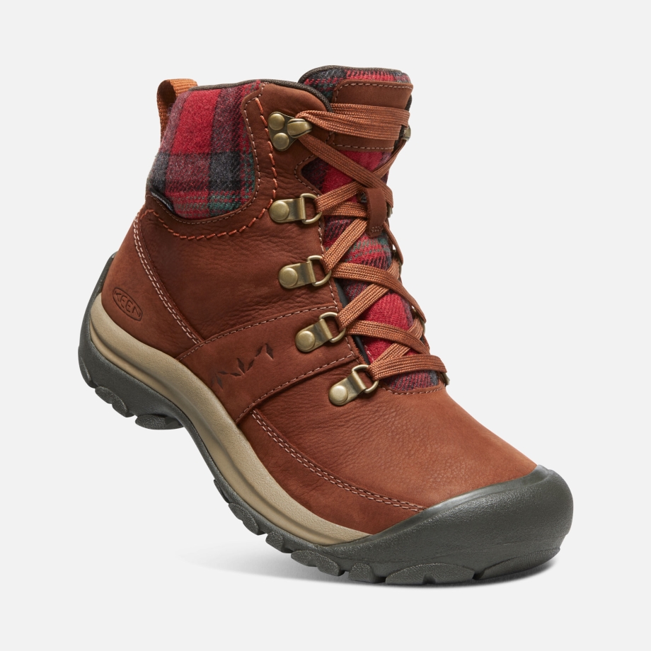 Bota Feminina Kaci Iii Inverno Impermeável Tutu Tartaruga Xadrez Xadrez Vermelho - Image 4