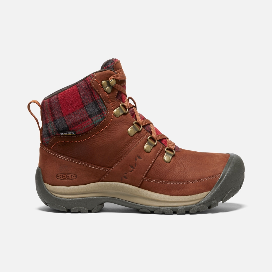 Bota Feminina Kaci Iii Inverno Impermeável Tutu Tartaruga Xadrez Xadrez Vermelho - Image 1