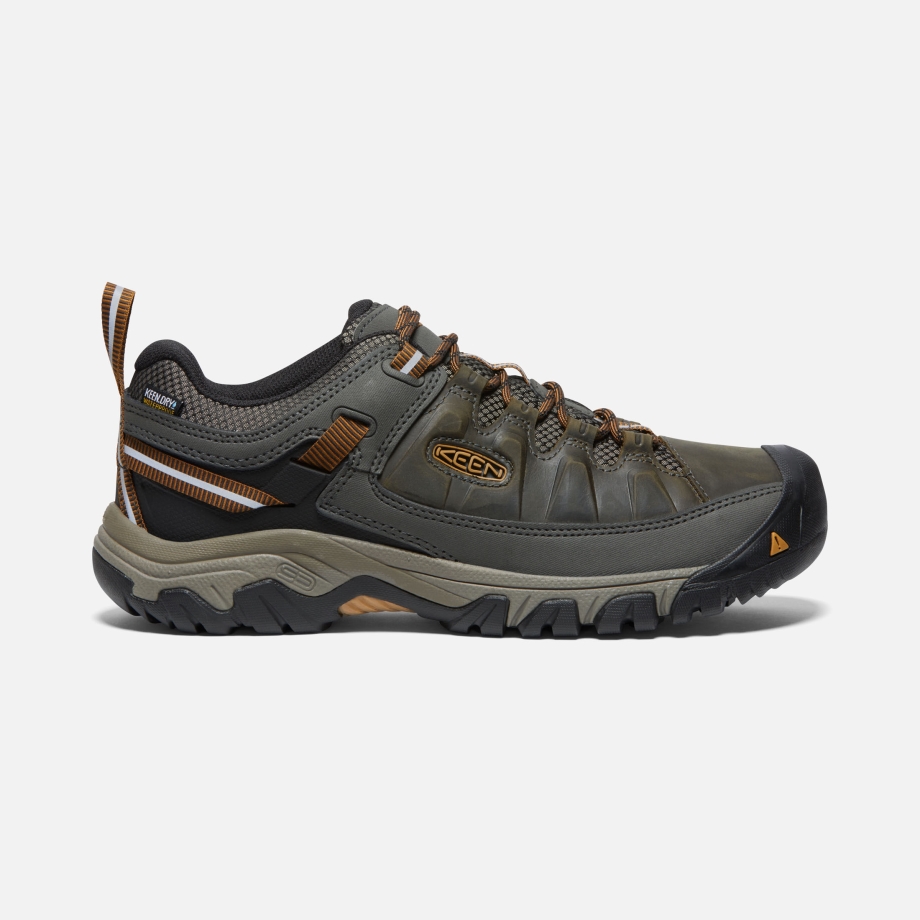 Sapatos De Caminhada à Prova D'água Targhee Iii Marrom-oliva Preto E Dourado Para Homens Tutu - Image 1